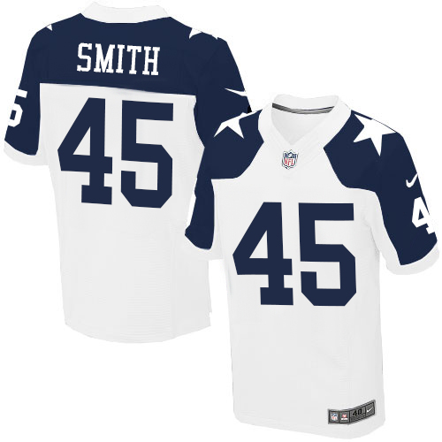 Men's Nike Dallas Cowboys #45 Rod Smith Elite White Throwback Alternate NFL Jersey