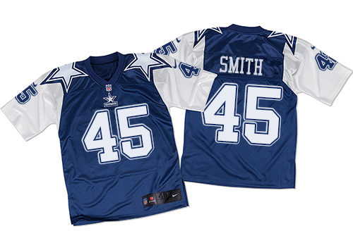 Men's Nike Dallas Cowboys #45 Rod Smith Elite White/Navy Throwback NFL Jersey