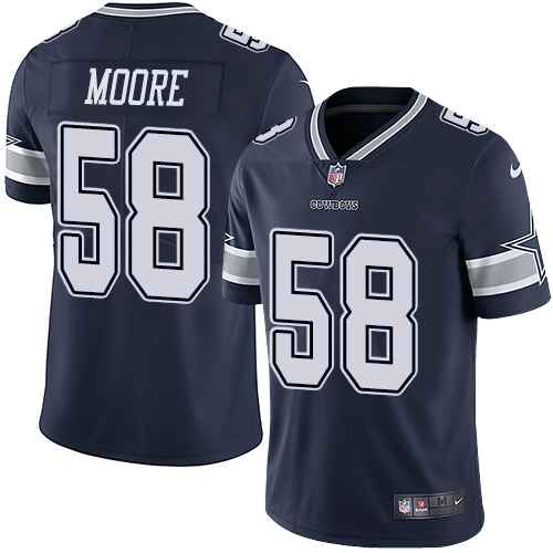 Youth Nike Dallas Cowboys #58 Damontre Moore Navy Blue Team Color Vapor Untouchable Limited Player NFL Jersey