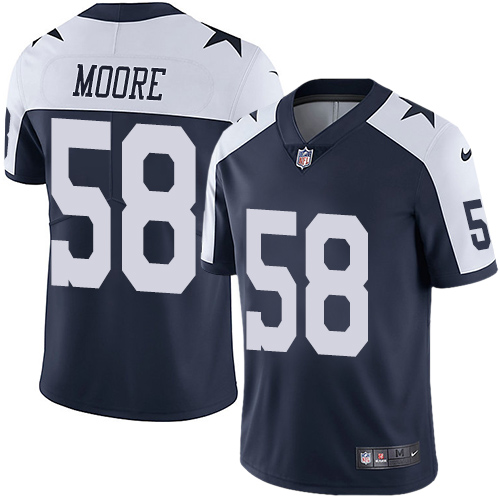 Youth Nike Dallas Cowboys #58 Damontre Moore Navy Blue Throwback Alternate Vapor Untouchable Limited Player NFL Jersey