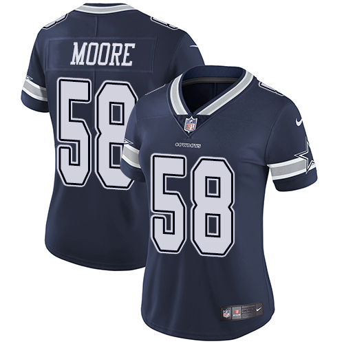 Women's Nike Dallas Cowboys #58 Damontre Moore Navy Blue Team Color Vapor Untouchable Elite Player NFL Jersey