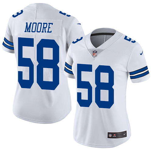 Women's Nike Dallas Cowboys #58 Damontre Moore White Vapor Untouchable Limited Player NFL Jersey