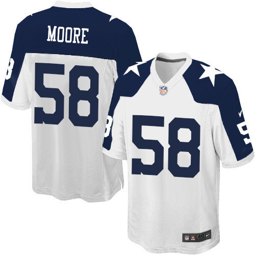 Men's Nike Dallas Cowboys #58 Damontre Moore Game White Throwback Alternate NFL Jersey
