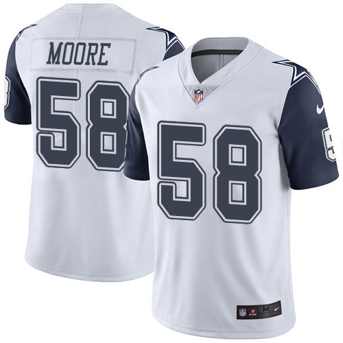 Men's Nike Dallas Cowboys #58 Damontre Moore Limited White Rush Vapor Untouchable NFL Jersey