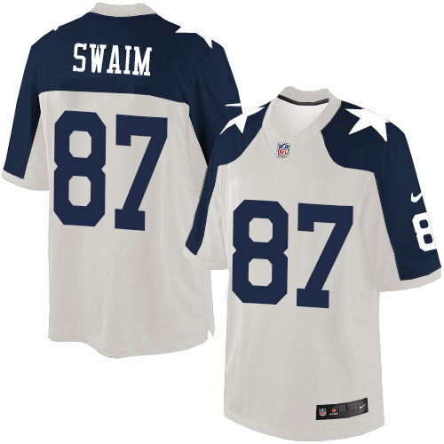 Men's Nike Dallas Cowboys #87 Geoff Swaim Limited White Throwback Alternate NFL Jersey