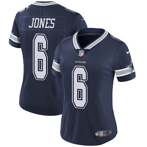Women's Nike Dallas Cowboys #6 Chris Jones Navy Blue Team Color Vapor Untouchable Elite Player NFL Jersey