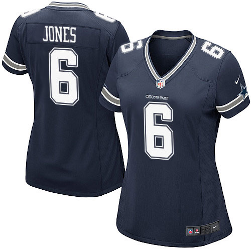 Women's Nike Dallas Cowboys #6 Chris Jones Game Navy Blue Team Color NFL Jersey