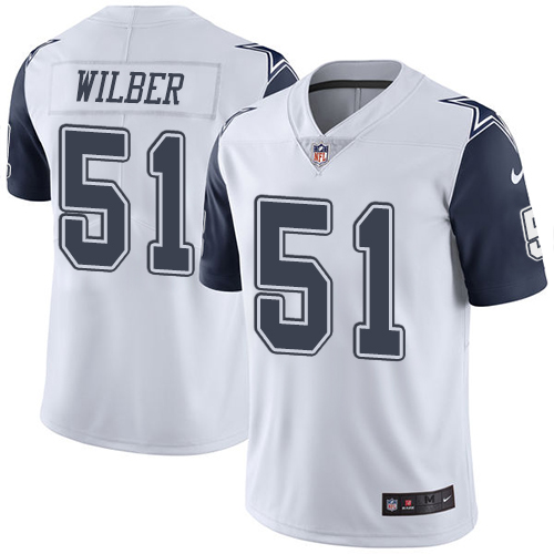 Men's Nike Dallas Cowboys #51 Kyle Wilber Limited White Rush Vapor Untouchable NFL Jersey