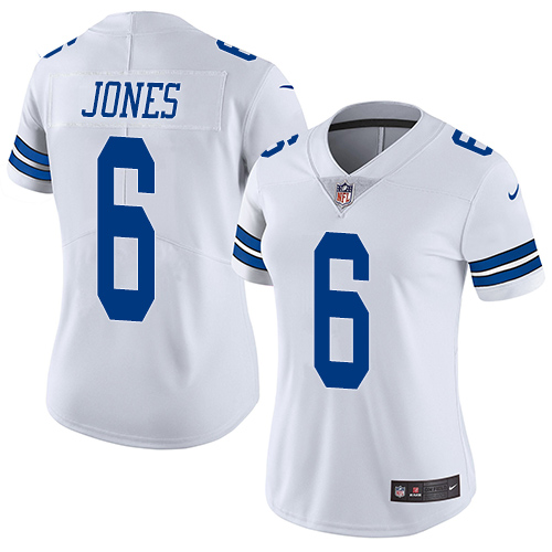 Women's Nike Dallas Cowboys #6 Chris Jones White Vapor Untouchable Limited Player NFL Jersey
