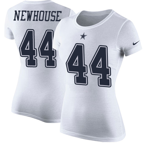 NFL Women's Nike Dallas Cowboys #44 Robert Newhouse White Rush Pride Name & Number T-Shirt