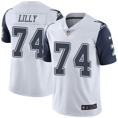 Men's Nike Dallas Cowboys #74 Bob Lilly Limited White Rush Vapor Untouchable NFL Jersey