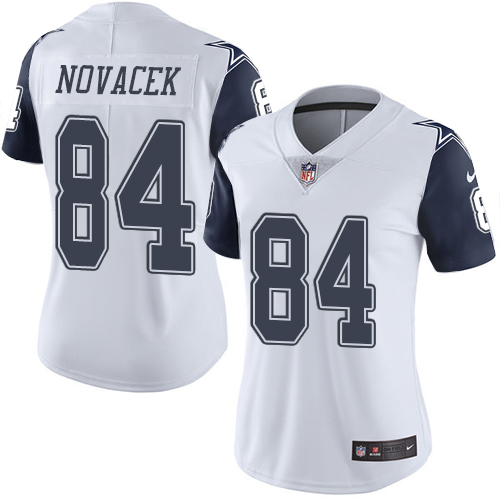 Women's Nike Dallas Cowboys #84 Jay Novacek Limited White Rush Vapor Untouchable NFL Jersey