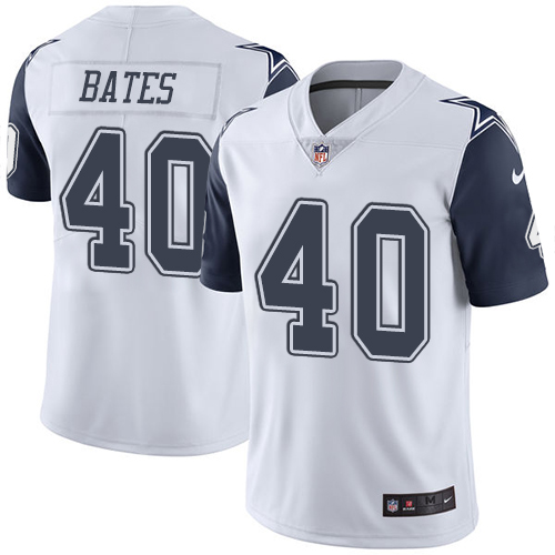 Men's Nike Dallas Cowboys #40 Bill Bates Limited White Rush Vapor Untouchable NFL Jersey