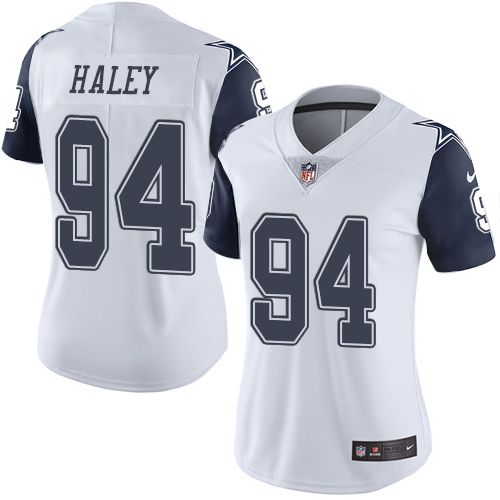 Women's Nike Dallas Cowboys #94 Charles Haley Limited White Rush Vapor Untouchable NFL Jersey