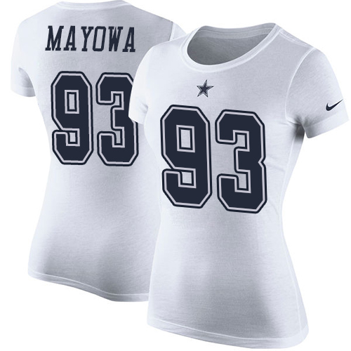 NFL Women's Nike Dallas Cowboys #93 Benson Mayowa White Rush Pride Name & Number T-Shirt