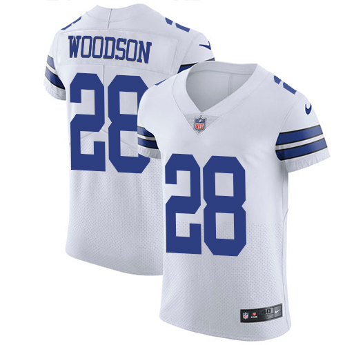 Men's Nike Dallas Cowboys #28 Darren Woodson White Vapor Untouchable Elite Player NFL Jersey