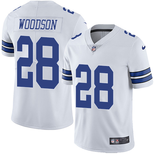 Men's Nike Dallas Cowboys #28 Darren Woodson White Vapor Untouchable Limited Player NFL Jersey