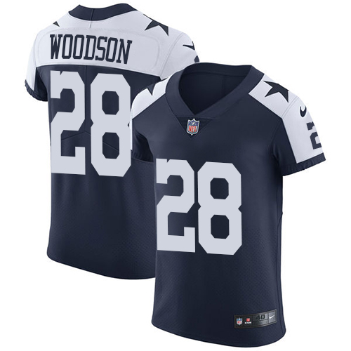 Men's Nike Dallas Cowboys #28 Darren Woodson Navy Blue Alternate Vapor Untouchable Elite Player NFL Jersey
