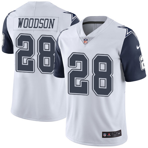 Men's Nike Dallas Cowboys #28 Darren Woodson Limited White Rush Vapor Untouchable NFL Jersey