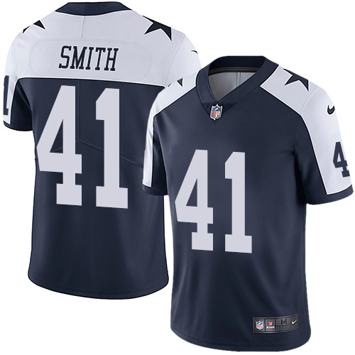 Men's Nike Dallas Cowboys #41 Keith Smith Navy Blue Throwback Alternate Vapor Untouchable Limited Player NFL Jersey