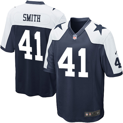 Men's Nike Dallas Cowboys #41 Keith Smith Game Navy Blue Throwback Alternate NFL Jersey