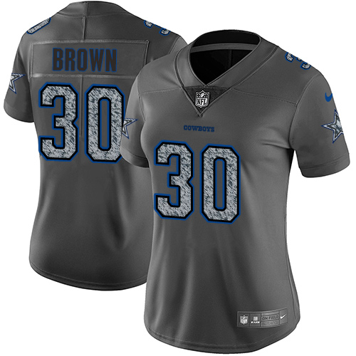Women's Nike Dallas Cowboys #30 Anthony Brown Gray Static Vapor Untouchable Game NFL Jersey