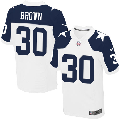 Men's Nike Dallas Cowboys #30 Anthony Brown Elite White Throwback Alternate NFL Jersey