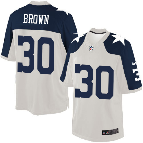 Men's Nike Dallas Cowboys #30 Anthony Brown Limited White Throwback Alternate NFL Jersey