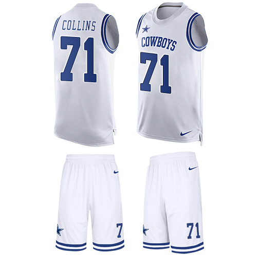 Men's Nike Dallas Cowboys #71 La'el Collins Limited White Tank Top Suit NFL Jersey
