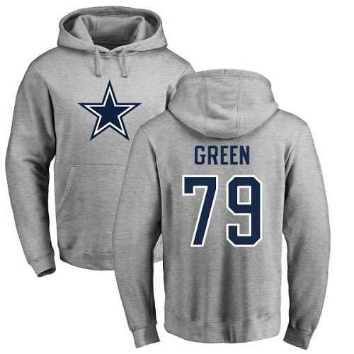 NFL Nike Dallas Cowboys #79 Chaz Green Ash Name & Number Logo Pullover Hoodie