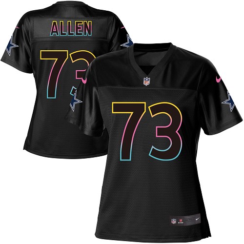 Women's Nike Dallas Cowboys #73 Larry Allen Game Black Fashion NFL Jersey
