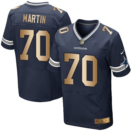 Men's Nike Dallas Cowboys #70 Zack Martin Elite Navy/Gold Team Color NFL Jersey