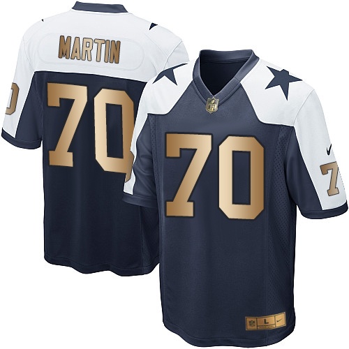 Youth Nike Dallas Cowboys #70 Zack Martin Elite Navy/Gold Throwback Alternate NFL Jersey
