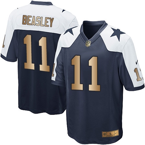 Youth Nike Dallas Cowboys #11 Cole Beasley Elite Navy/Gold Throwback Alternate NFL Jersey