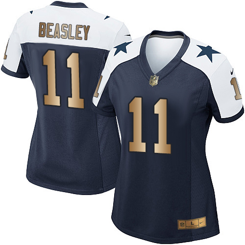 Women's Nike Dallas Cowboys #11 Cole Beasley Elite Navy/Gold Throwback Alternate NFL Jersey