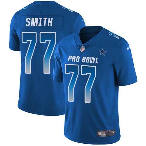 Men's Nike Dallas Cowboys #77 Tyron Smith Limited Royal Blue 2018 Pro Bowl NFL Jersey