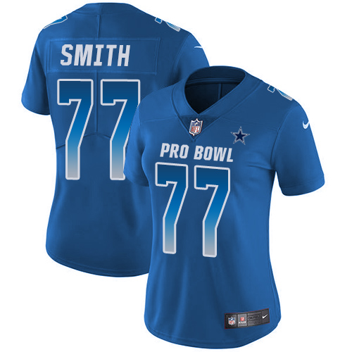 Women's Nike Dallas Cowboys #77 Tyron Smith Limited Royal Blue 2018 Pro Bowl NFL Jersey