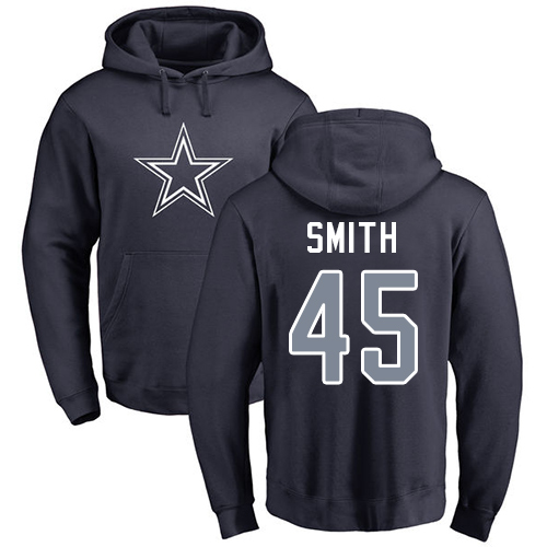 NFL Nike Dallas Cowboys #45 Rod Smith Navy Blue Name & Number Logo Pullover Hoodie
