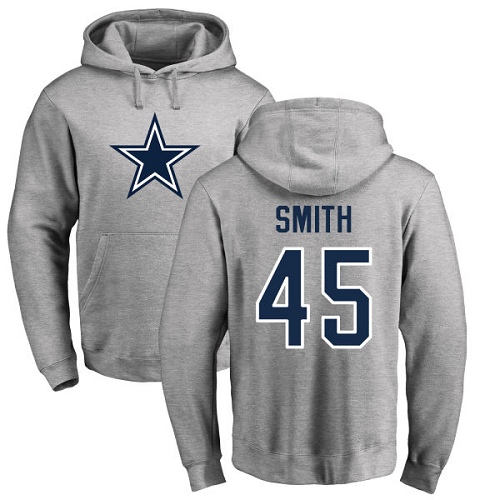NFL Nike Dallas Cowboys #45 Rod Smith Ash Name & Number Logo Pullover Hoodie