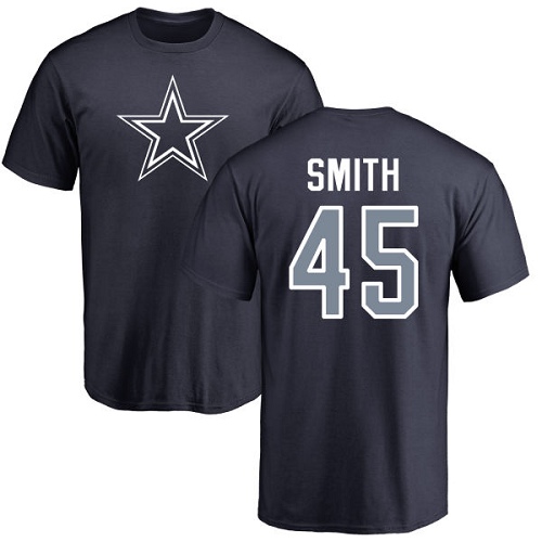 NFL Nike Dallas Cowboys #45 Rod Smith Navy Blue Name & Number Logo T-Shirt