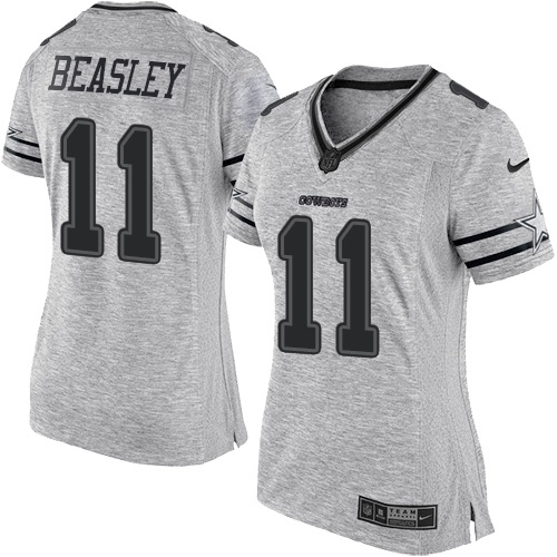Women's Nike Dallas Cowboys #11 Cole Beasley Limited Gray Gridiron II NFL Jersey