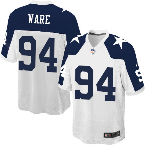 Men's Nike Dallas Cowboys #94 DeMarcus Ware Game White Throwback Alternate NFL Jersey