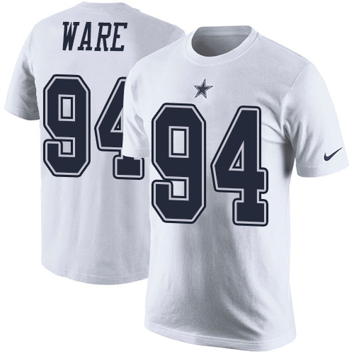 NFL Men's Nike Dallas Cowboys #94 DeMarcus Ware White Rush Pride Name & Number T-Shirt