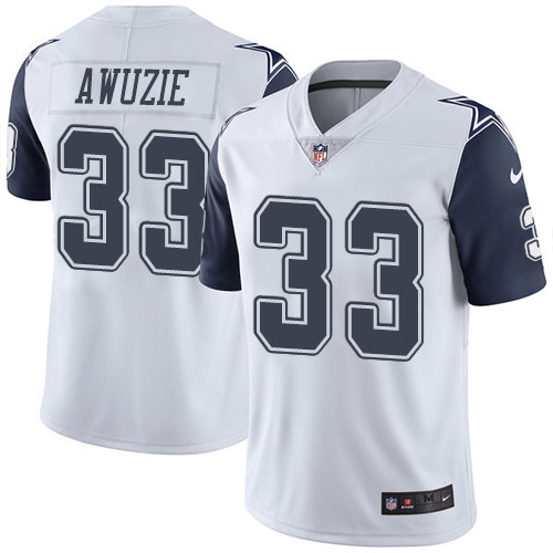 Men's Nike Dallas Cowboys #33 Chidobe Awuzie Limited White Rush Vapor Untouchable NFL Jersey