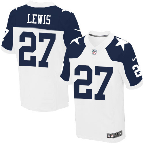 Men's Nike Dallas Cowboys #27 Jourdan Lewis Elite White Throwback Alternate NFL Jersey