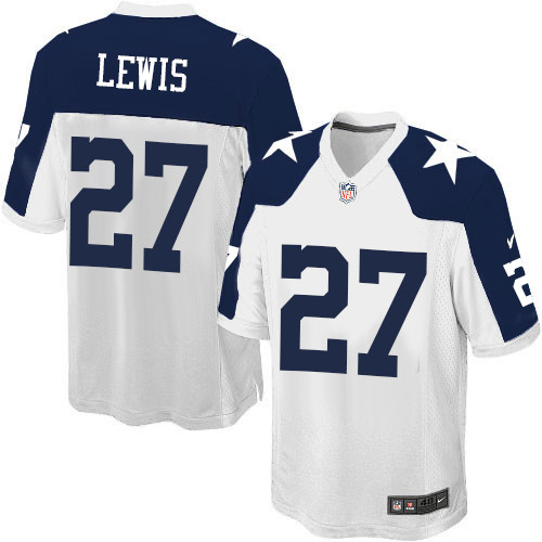 Men's Nike Dallas Cowboys #27 Jourdan Lewis Game White Throwback Alternate NFL Jersey