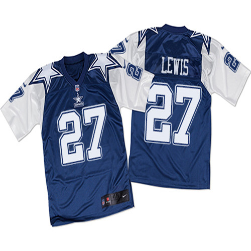 Men's Nike Dallas Cowboys #27 Jourdan Lewis Elite White/Navy Throwback NFL Jersey