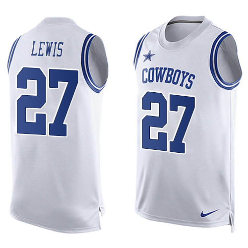 Men's Nike Dallas Cowboys #27 Jourdan Lewis Limited White Player Name & Number Tank Top NFL Jersey