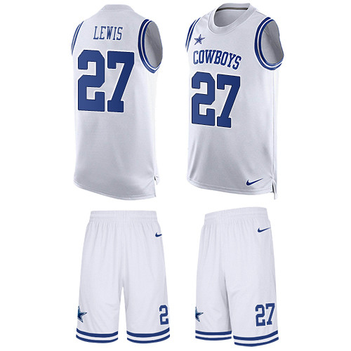 Men's Nike Dallas Cowboys #27 Jourdan Lewis Limited White Tank Top Suit NFL Jersey