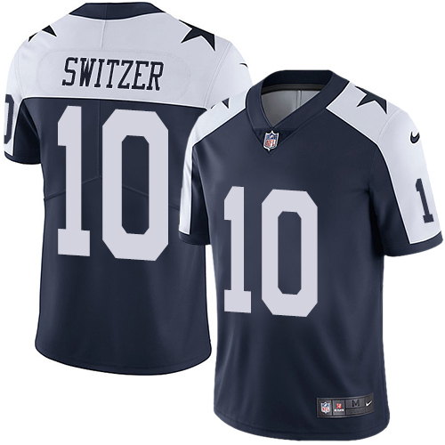 Men's Nike Dallas Cowboys #10 Ryan Switzer Navy Blue Throwback Alternate Vapor Untouchable Limited Player NFL Jersey